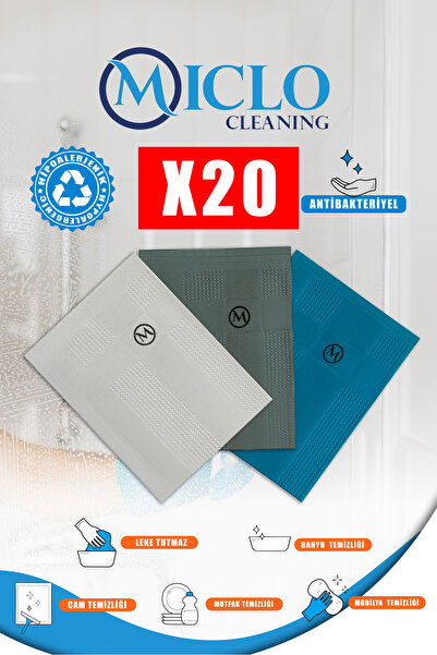 MICLO CLEANING 20 Paket (60ADET) Toptan - 3lü Sihirli Bez - Cam,ayna,mutfak Bezi