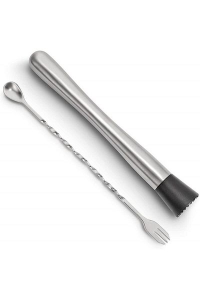 Zem Mojito Knocker and Cocktail Mixing Spoon with Fork