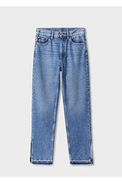 MANGO Woman Yırtmaçlı Yüksek Belli Düz Kesim Jean