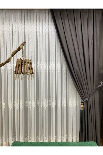 Akcan Close Pleat 1e 3 Pleat Suede Velvet Background Curtain