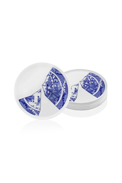 The Mia Chinoi Mavi Beyaz Desen Porselen 6 Lı 20 Cm Servis Tabağı Chn0005