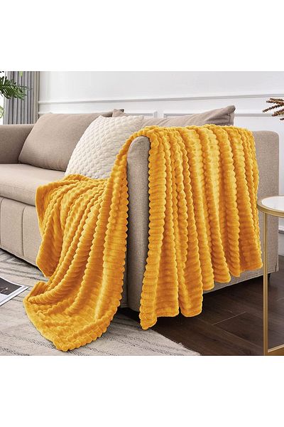 Mulberry Wellsoft Corded Single TV Blanket Bedspread Throw Pillow with Gift 140x190 Cm