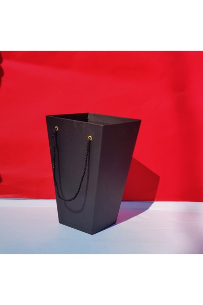 KERİBOX Siyah Konik Sepet  Hediye Kutusu