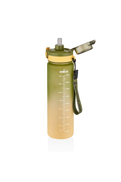 Vagonlife 1000ml Double Color Motivational Flask Suitable for Use with and without Straw, Sticker Gift