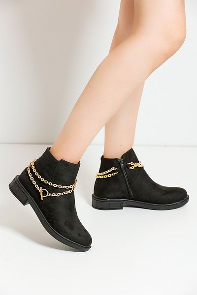 en7 Μαύρα Suede Γυναικείες Μπότες A205