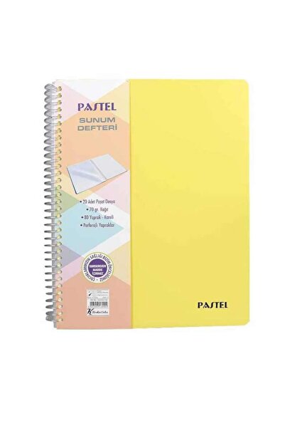 KESKİN COLOR A4 80 Sheets Spiral Pastel Yellow Checked Presentation Notebook