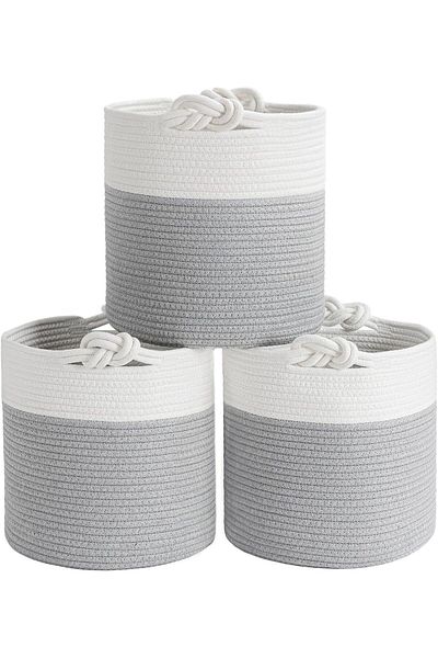 MaVaux Chang Weave Wicker Woven - Καλάθι 3 τεμαχίων με χερούλια, Organizer Καλάθι 3 τεμαχίων, 30cm x 30cm