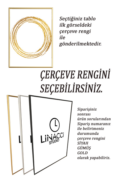 Linacci Gold Metal Camlı At Alüminyum Çerçeveli Poster