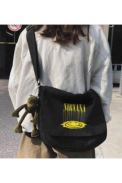 DEEFWEAR Seria Rock - Geantă de mesager unisex Nirvana