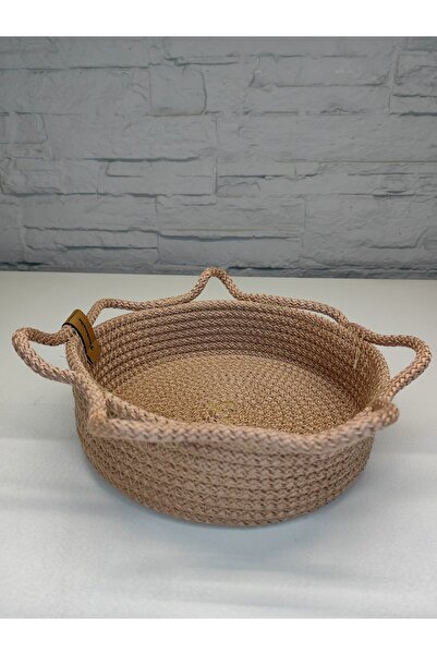 ALANYA HOME DECOR HANDMADE KNITTED MULTI-PURPOSE BASKET 20X20X6CM EL YAPIM ÖR...
