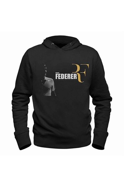 Pisa Art Μαύρο φούτερ Roger Federer