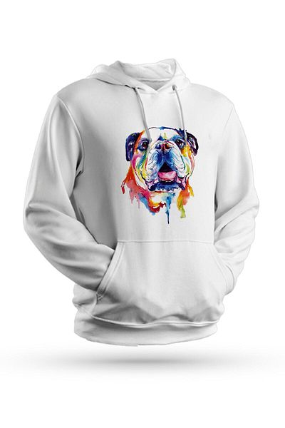 Pisa Art Πολύχρωμο φούτερ με κουκούλα Unisex με στάμπα σκύλου