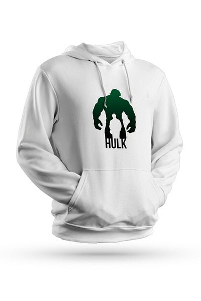 Pisa Art Φούτερ Hulk Green Giant με στάμπα λευκό Unisex με κουκούλα