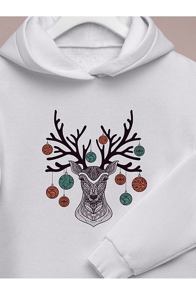 Pisa Art Дебел суитшърт с качулка и коледна/новогодишна тематика Deer Man
