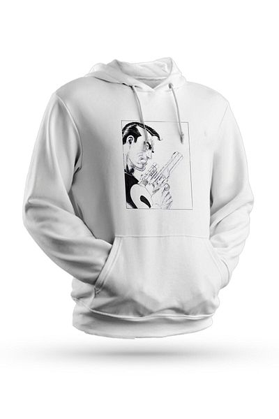 Pisa Art Το Punisher Printed White Unisex φούτερ με κουκούλα