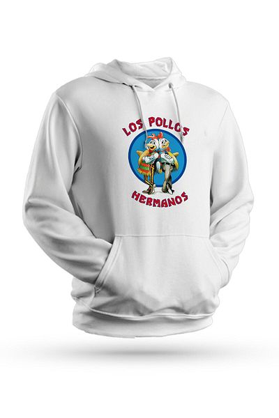 Pisa Art Φούτερ Los Pollos Hermanos Bad Jesse με στάμπα λευκό Unisex με κουκούλα