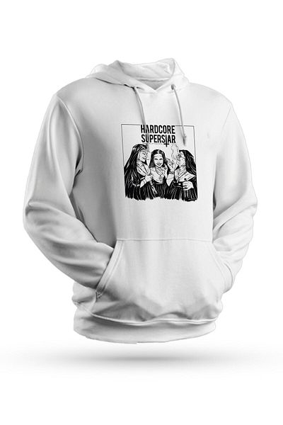 Pisa Art Φούτερ με κουκούλα Hardcore Superstar με στάμπα λευκό Unisex