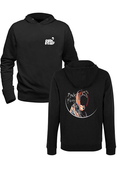 Pisa Art Pink Floyd εμπριμέ μαύρο μπροστινό πίσω εμπριμέ φούτερ