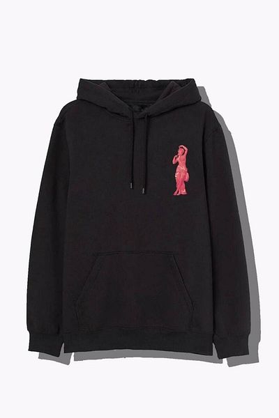 Pisa Art Unisex Oversize Μαύρο Big Dream Sculpture με στάμπα με κουκούλα φούτερ με κουκούλα