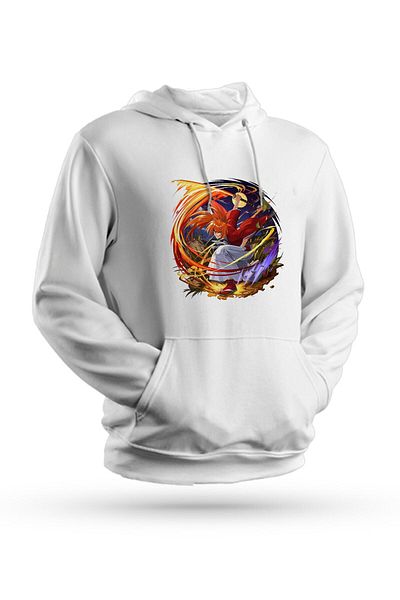 Pisa Art Φούτερ Anime Rurouni Kenshin με στάμπα λευκό Unisex με κουκούλα