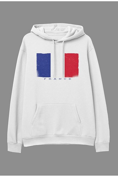 Pisa Art Υπερμεγέθη France Country Flag Design με στάμπα Unisex με κουκούλα φούτερ με κουκούλα