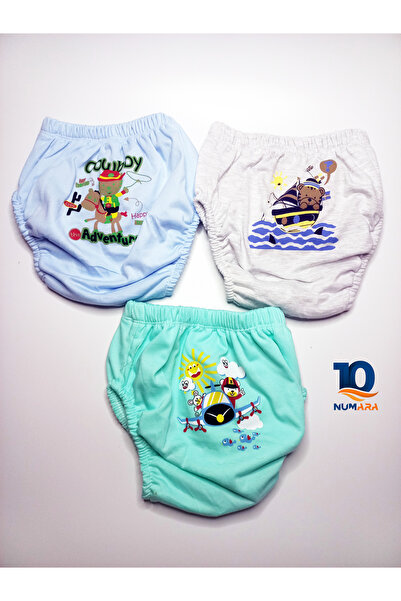 Poope's Bebelop Cotton Combination Training Pants 3-Piece Horse Flying Boat
