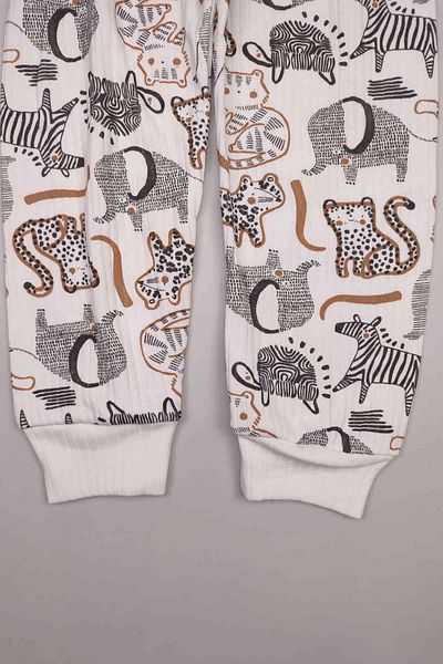 Peki 4 Seasons Unisex Children's Cotton Wide Fit Forest Animals Printed Pajama Pants 14879