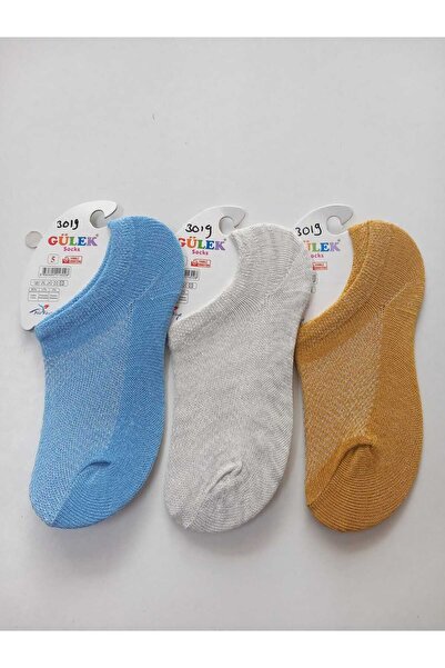 ÇEÇEN HOME Комплект от 3 цветни детски плоски чорапи