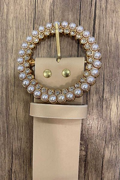 Bym Fashion 9029 Τρίγωνη Ζώνη Πέτρα με Πέρλες