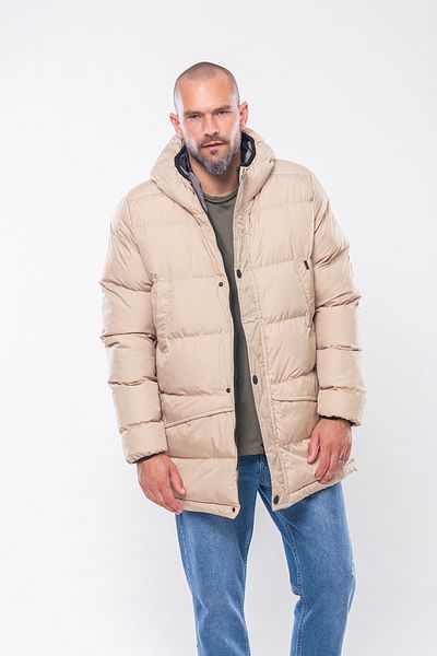 Kevin K236 Men's Beige Hooded Coat