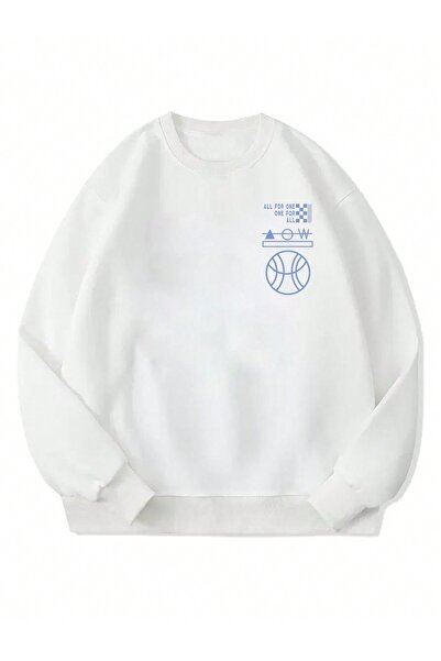 Adrift بلوفر جيروغرافي ورسومات حروف باللون الأبيض