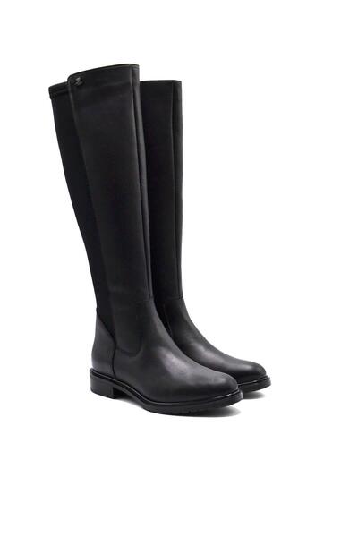 Venüs 20711K حذاء نسائي أسود من الجلد الطبيعي قابل للتمدد