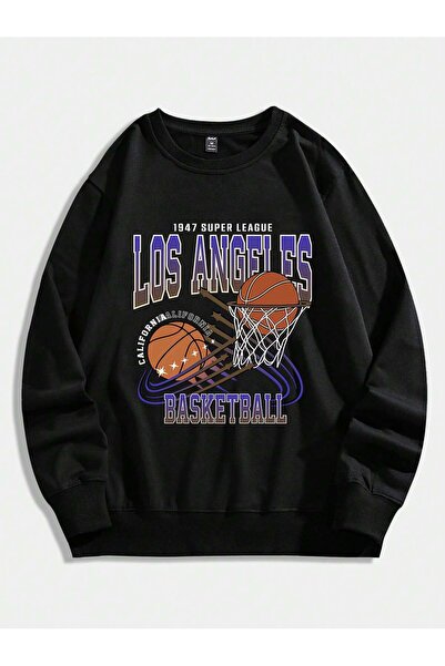 Adrift Серія Coko ROMWE Street Life Guys Баскетбол і слоган Графічна толстовка