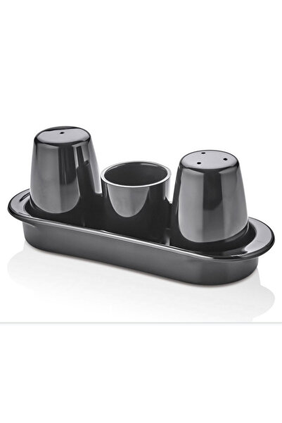 FORMEL Kırılmaz Tuzluk Takımı Siyah Polikarbon 6 Adet