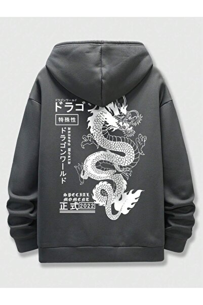 Adrift Φούτερ με κουκούλα και κορδόνι περίσφιξης με σχέδιο Ιαπωνικών γραμμάτω...