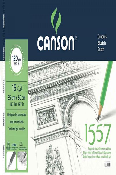 GPTURKGRUP Bloc pentru pictură și desen Canson 1557 35x50 - 120g, 15 coli Fcns120153550