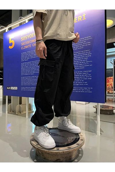 Gofeel Y2k EZA - Παντελόνι αλεξίπτωτο με τσέπη Cargo και ελαστικό πόδι