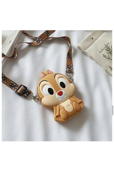 synshop Чип и Дейл Чипънк Братя Дисни Корейски стил Нов сезон Детска силиконова чанта със странична презрамка