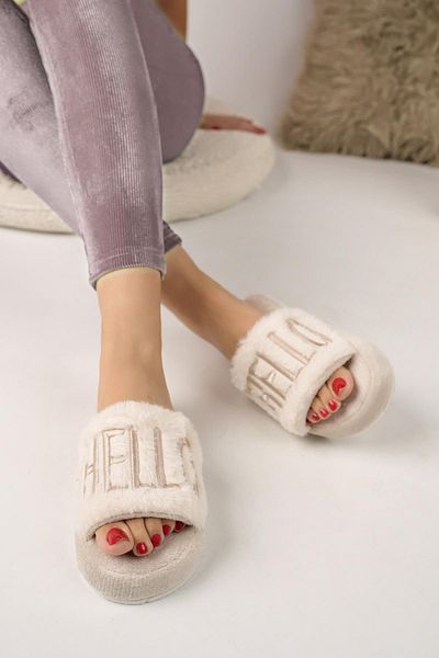 Moda Frato Dámské halové pantofle Modafrato Hello, zimní vlněné pantofle