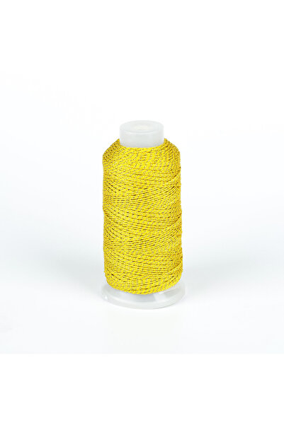 yfhobi 10 Metre - 0.80 mm YALDIZLI SARI ÖRGÜ PARAŞÜT İPİ, YALDIZLI BİLEKLİK İ...