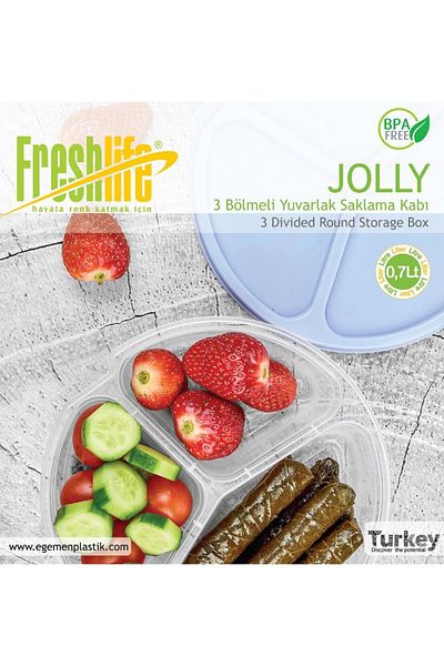Bundeba Jolly 3 Compartment Storage Container Fresh Life