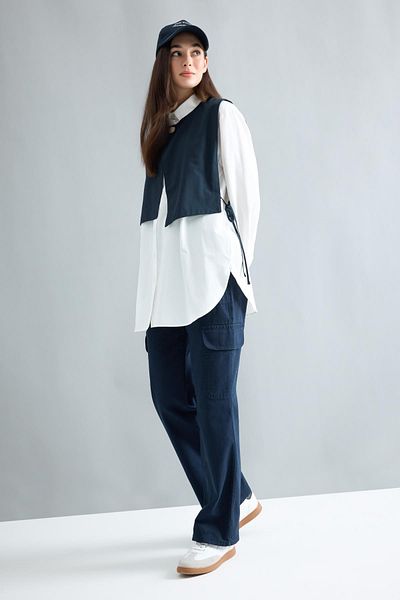 DeFacto Gabardine-Hose mit weitem Bein und Cargotaschen B1259ax23au