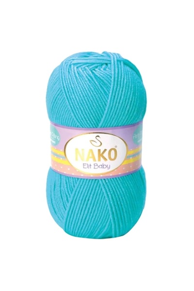 NAKO إليت بيبي خيط محبوك يدوياً باللون الفيروزي 3323 - 5 قطع
