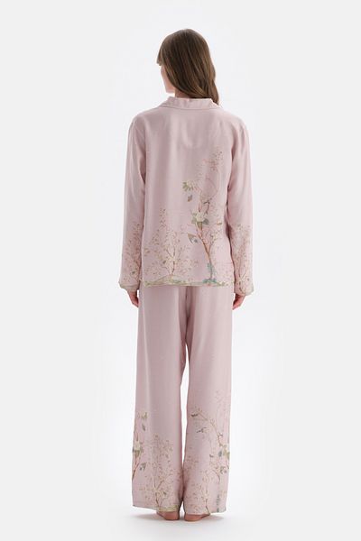 Dagi Light Lilac Metering Printed Woven Shirt