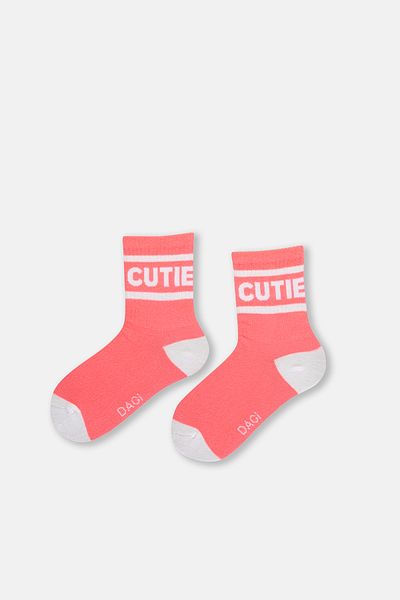 Dagi Rosa Cutie Jacquard-Socken für Mädchen