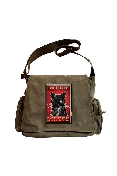 DEEFWEAR Cat Messenger Bag with Adjustable Belt and Zipper