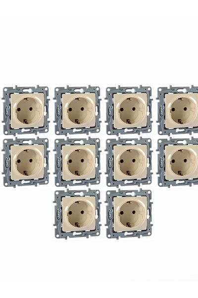 Legrand Beige Salbei Grounded Socket - Frameless Pack of 10