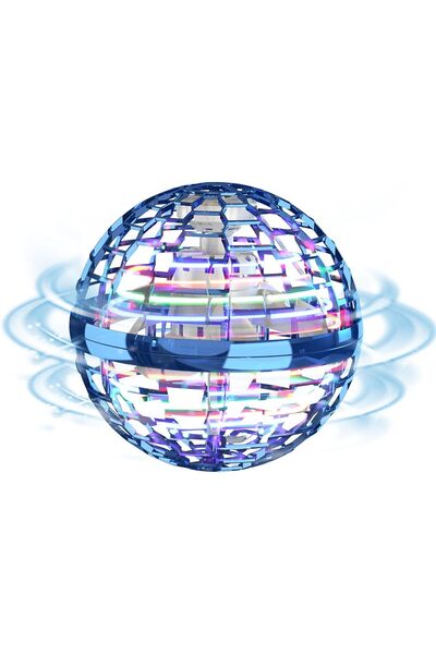 FLYNOVA Uçan Top Oyuncak, Bumerang El Kontrollü Mini Drone - Mavi