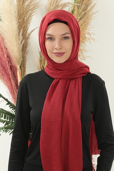 besmoda Women's Hijab Cotton Shawl Soft Daily Stylish Red