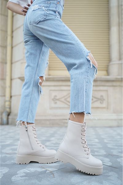 Lolita Love Shoes Γυναικείο μποτάκι με χοντρή σόλα με κορδόνια Adda